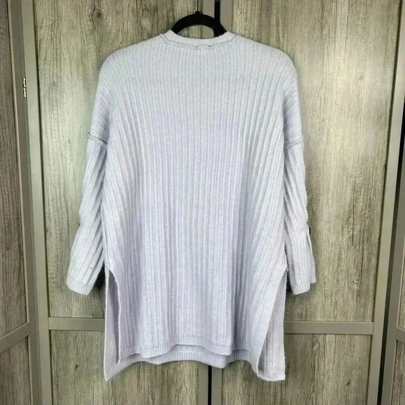 Free People Sweater XS Henley Lavender Oversized Ribbed Around The Clock - Picture 7 of 8